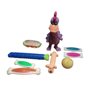 Pet Puppy Adult Dogs Rubber Vinyl Fetch Chew Play Throw Toys Bundle Lot Of 9